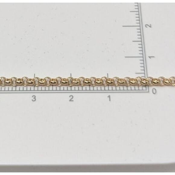 14K Yellow Gold Cable Link Chain Bracelet 10” 1.99g Fine Italian Gold - Picture 3 of 5